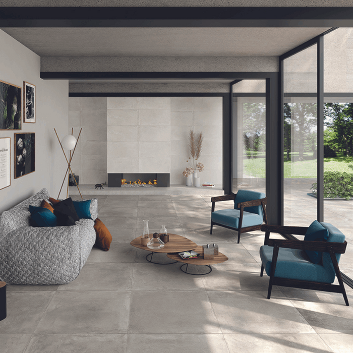 Alfresco Concrete Effect Tile, 5 sizes, Grey, from £54.90/ M2 Concrete & Cement Effect Porcelain Tiles Grey Tile Caesar Ceramiche