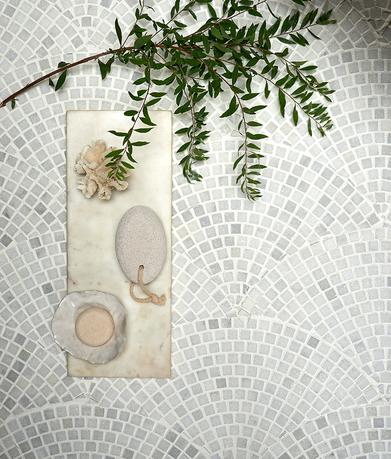 Long Island Marble Fan Mosaic 25cm Sample