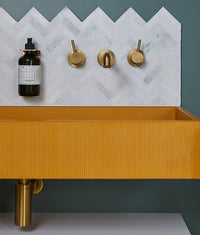 Long Island Marble Herringbone Mosaic 34cm