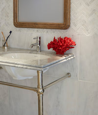 Long Island Marble Herringbone Mosaic 34cm Sample