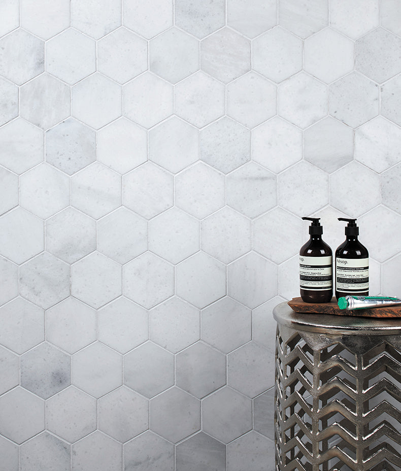Long Island Marble Honed Finish Large Hexagon 37cm