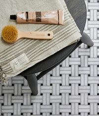 Long Island Marble Honed Finish Wicker Mosaic 28.6cm