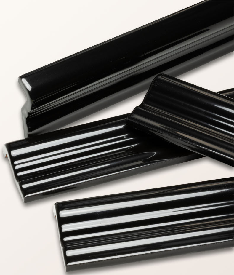 Architectural Mouldings Dado Ceramic Black 5x20cm