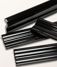 Architectural Mouldings Dado Ceramic Black 5x20cm