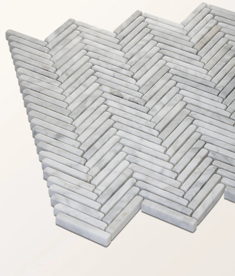Athens Carrara Marble Mosaic 29.2x30.2cm Sample