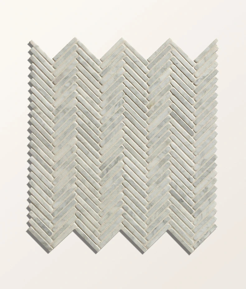 Athens Carrara Marble Mosaic 29.2x30.2cm Sample