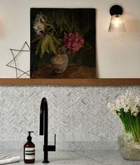 Athens Carrara Marble Mosaic 29.2x30.2cm Sample