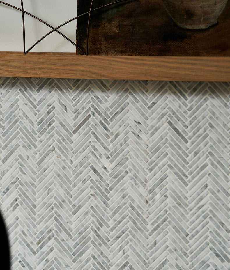 Athens Carrara Marble Mosaic 29.2x30.2cm
