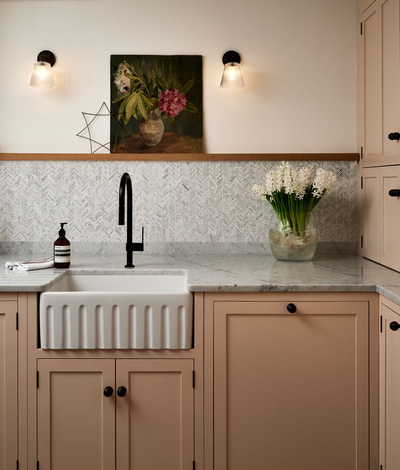 Athens Carrara Marble Mosaic 29.2x30.2cm Sample