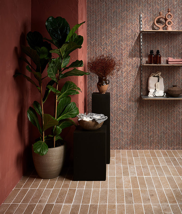 Athens Rosso Travertine Mosaic 29.2x30.2cm