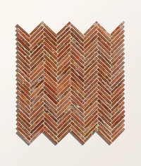Athens Rosso Travertine Mosaic 29.2x30.2cm Sample
