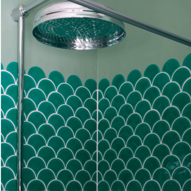 Atlantis Scallop, Emerald, £15.12 per sheet Decorative Tiles Green Tile Ca Pietra
