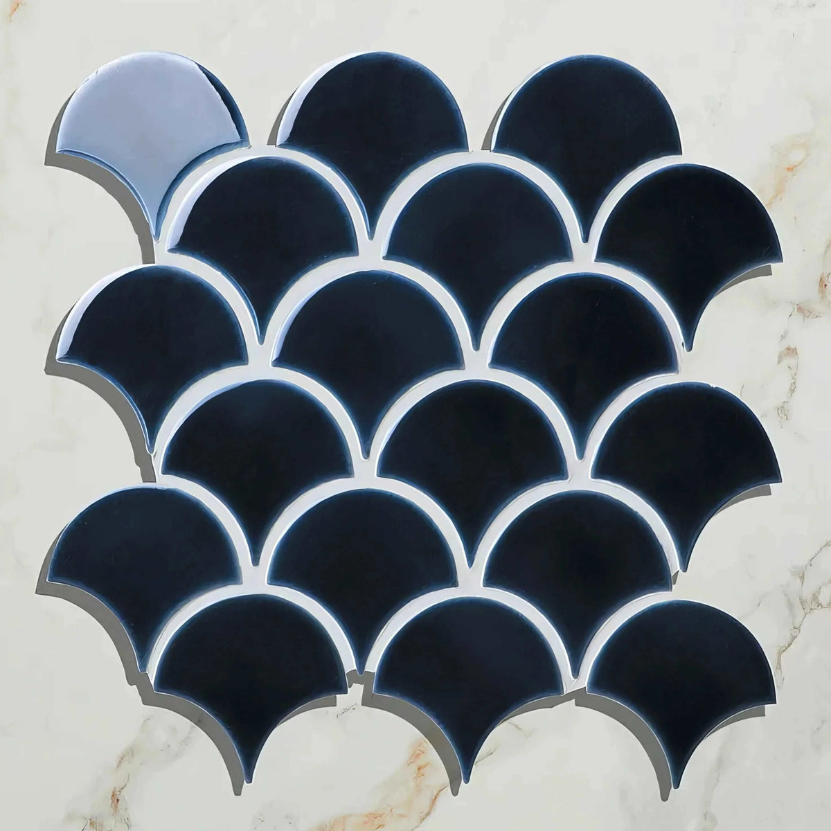 Atlantis Scallop, Navy, £15.12 per sheet