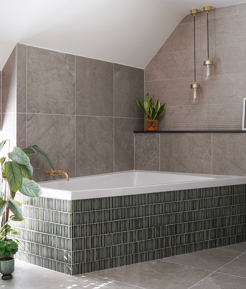 Bamboo Lustre Porcelain Mosaic Forest 29.5cm