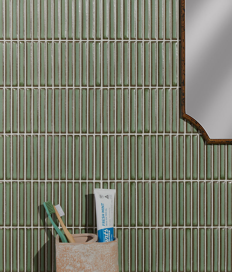 Bamboo Lustre Porcelain Mosaic Avocado 29.5cm