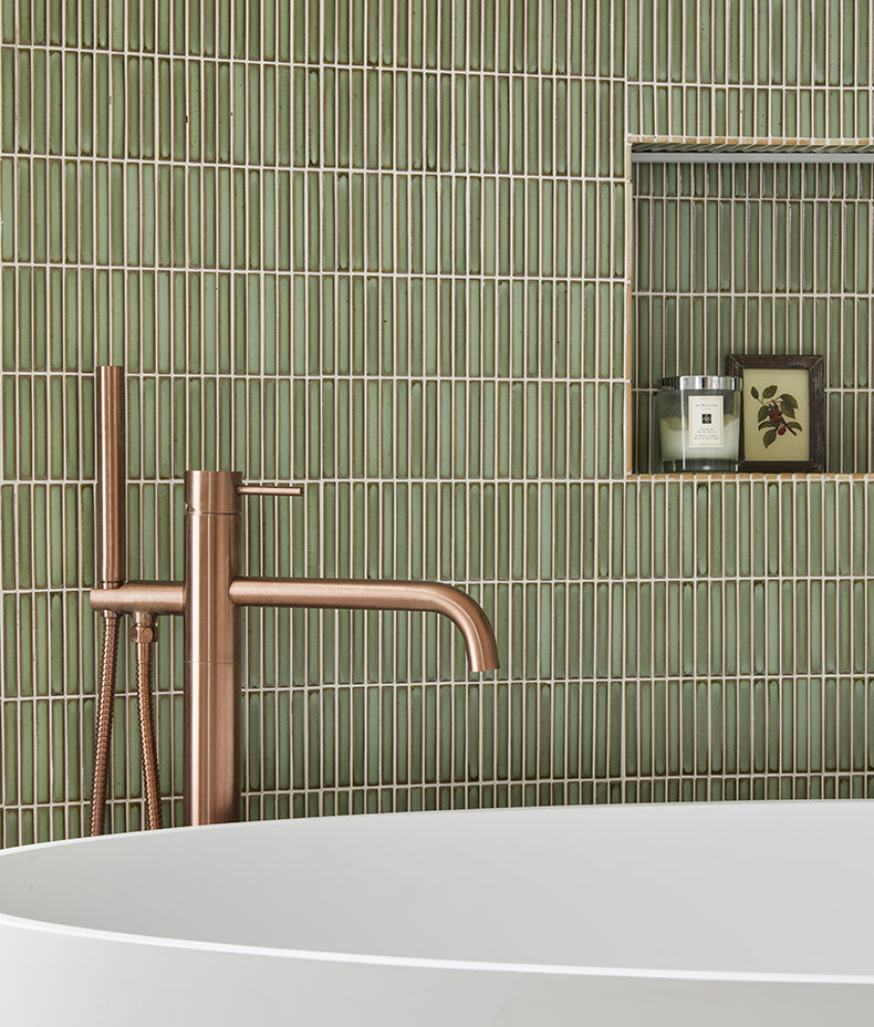 Bamboo Lustre Porcelain Mosaic Avocado 29.5cm