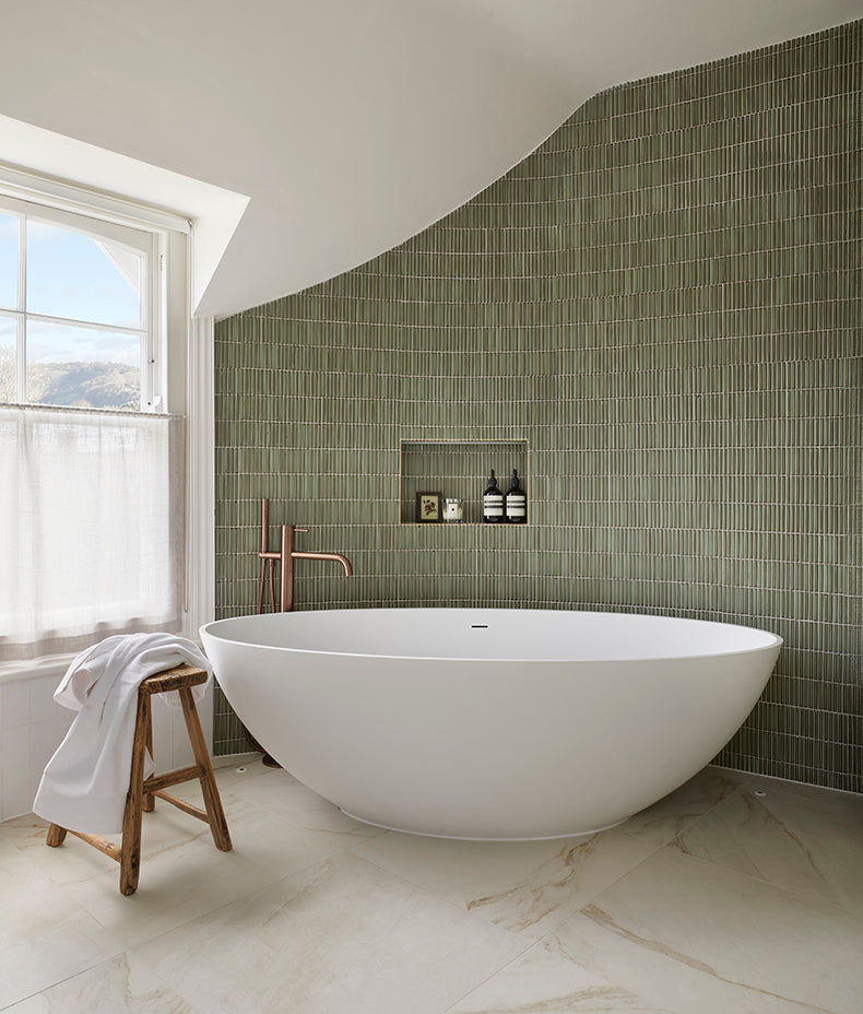 Bamboo Lustre Porcelain Mosaic Avocado 29.5cm