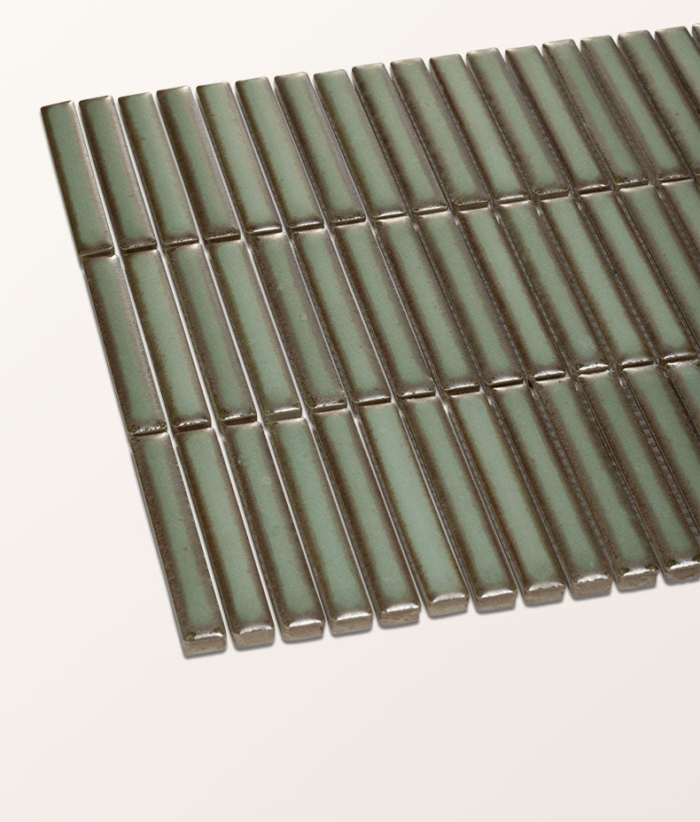 Bamboo Lustre Porcelain Mosaic Avocado 29.5cm
