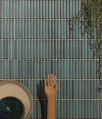 Bamboo Lustre Porcelain Mosaic Teal 29.5cm Sample