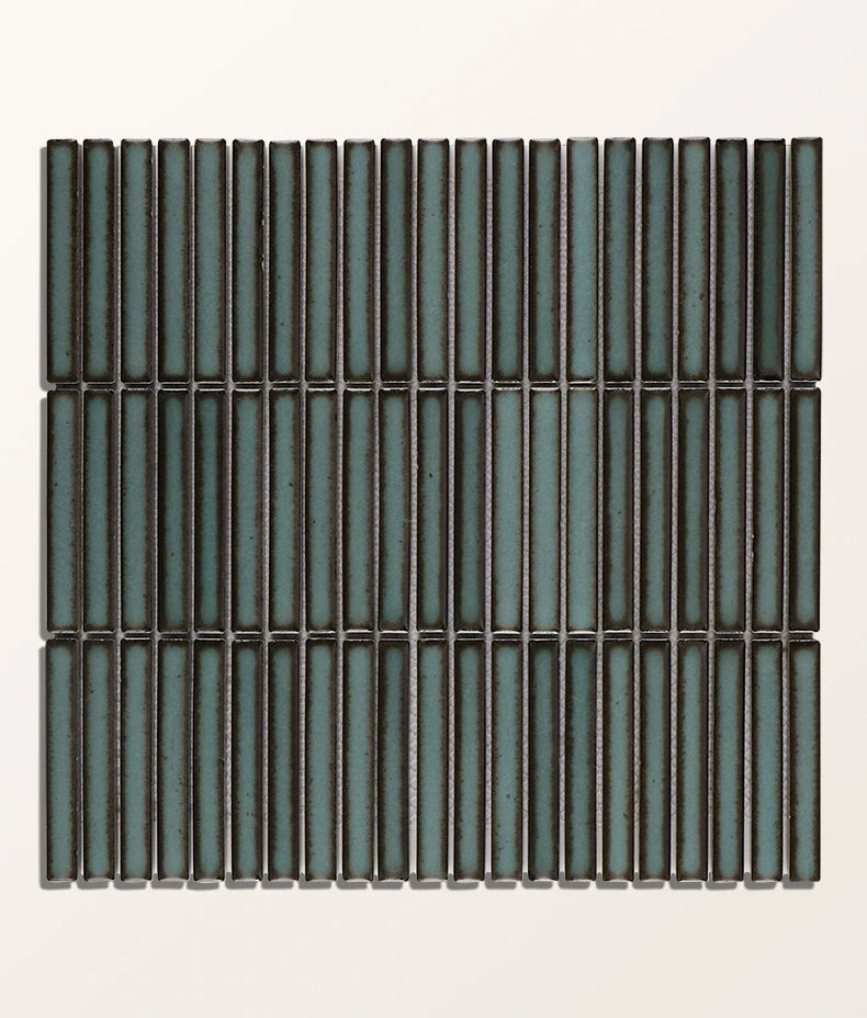 Bamboo Lustre Porcelain Mosaic Teal 29.5cm Sample