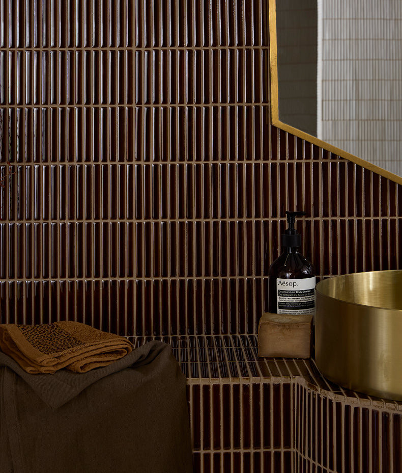Bamboo Porcelain Mosaic Caramel 28.4x29.5cm Sample