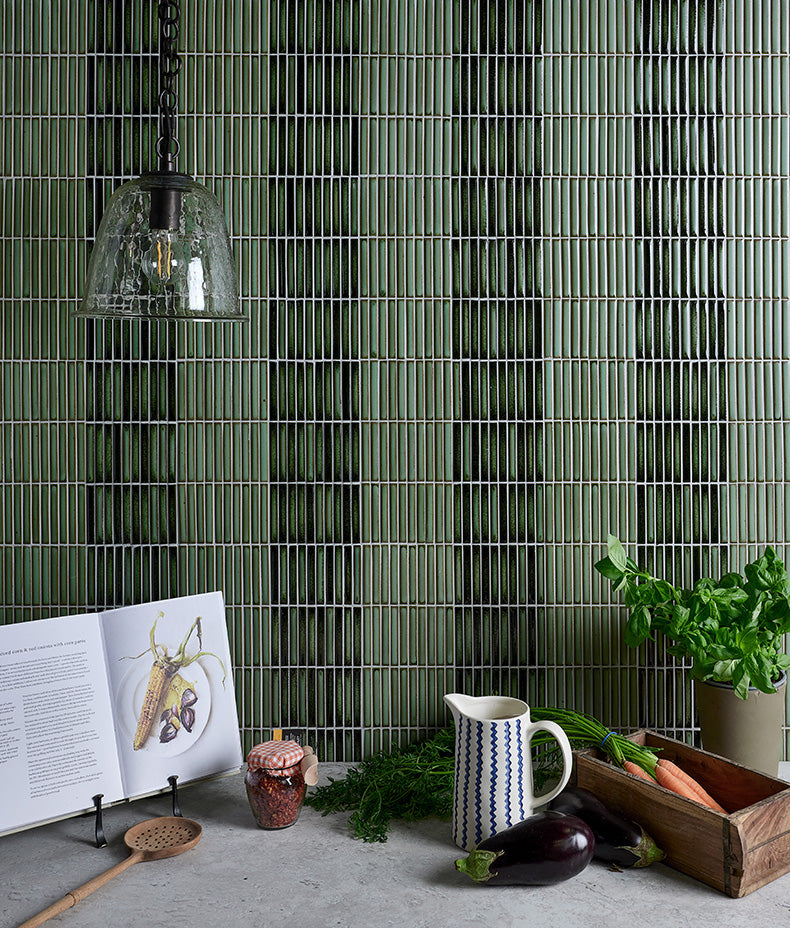 Bamboo Lustre Porcelain Mosaic Avocado 29.5cm