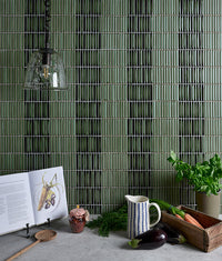 Bamboo Lustre Porcelain Mosaic Avocado 29.5cm