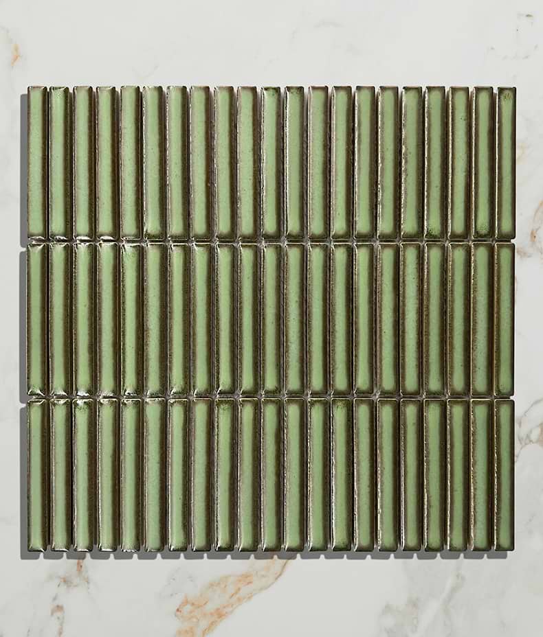 Bamboo Lustre Porcelain Mosaic Avocado 29.5cm