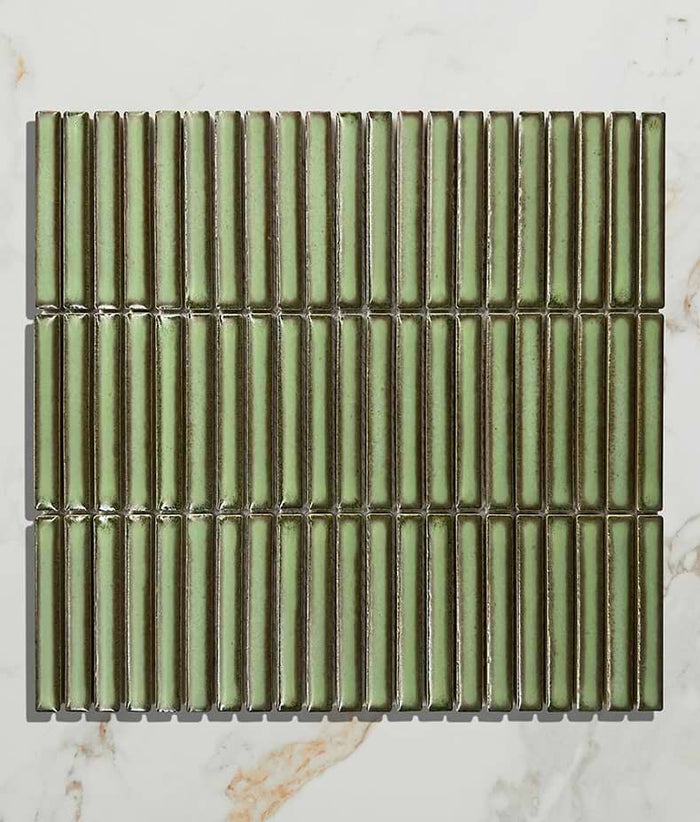 Bamboo Lustre Porcelain Mosaic Avocado 29.5cm