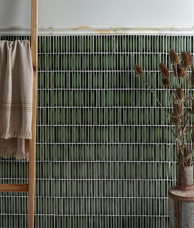 Bamboo Lustre Porcelain Mosaic Forest 29.5cm