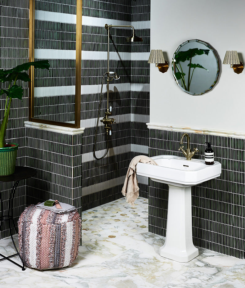 Bamboo Lustre Porcelain Mosaic Forest 29.5cm