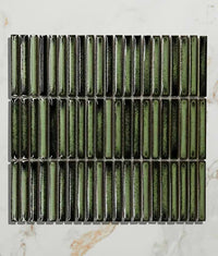 Bamboo Lustre Porcelain Mosaic Forest 29.5cm