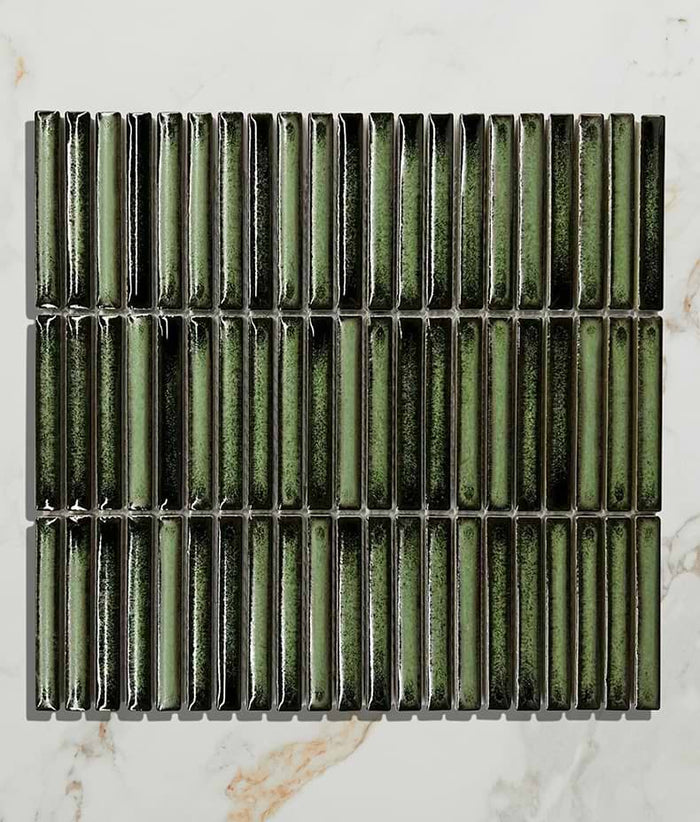Bamboo Lustre Porcelain Mosaic Forest 29.5cm