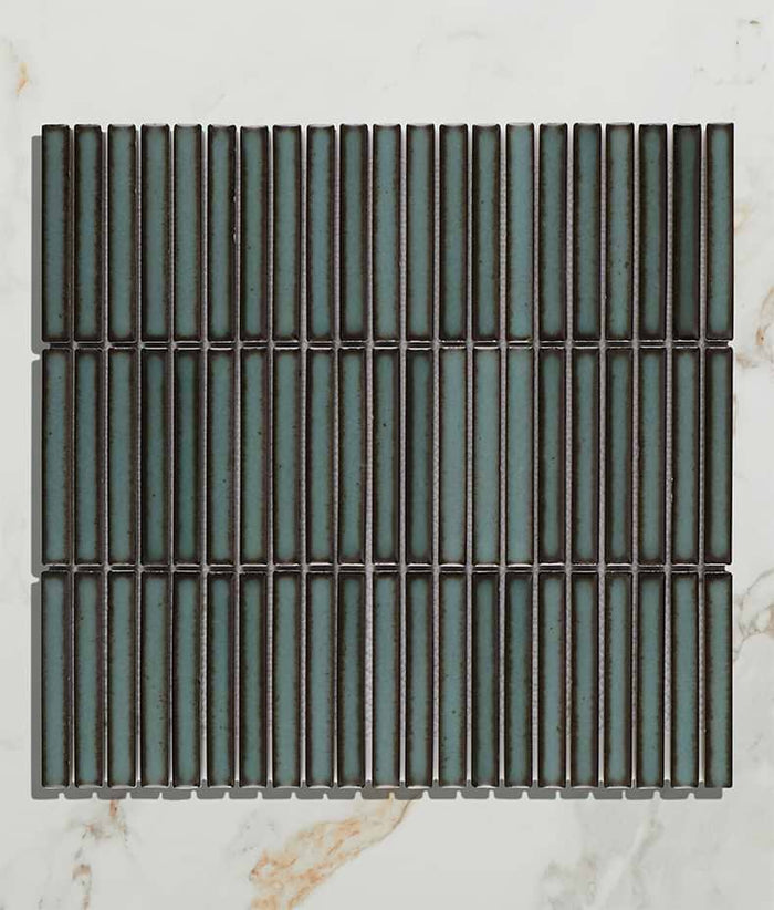Bamboo Lustre Porcelain Mosaic Teal 29.5cm