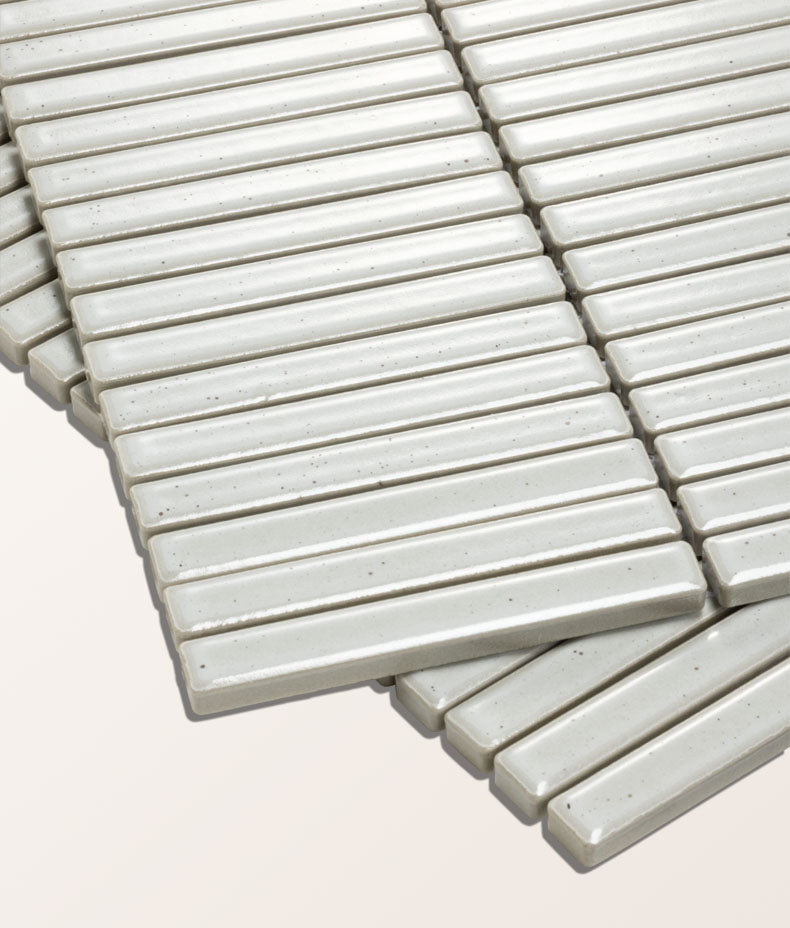 Bamboo Porcelain Mosaic Vintage White 28.4x29.5cm Sample