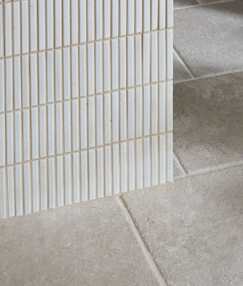 Bamboo Porcelain Mosaic Vintage White 28.4x29.5cm Sample