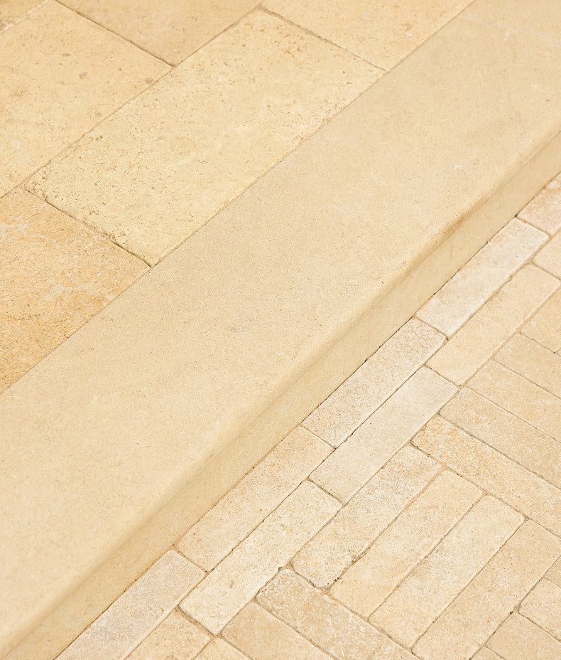 Buscot Limestone Tumbled & Etched Bullnosed Coping 40x100cm