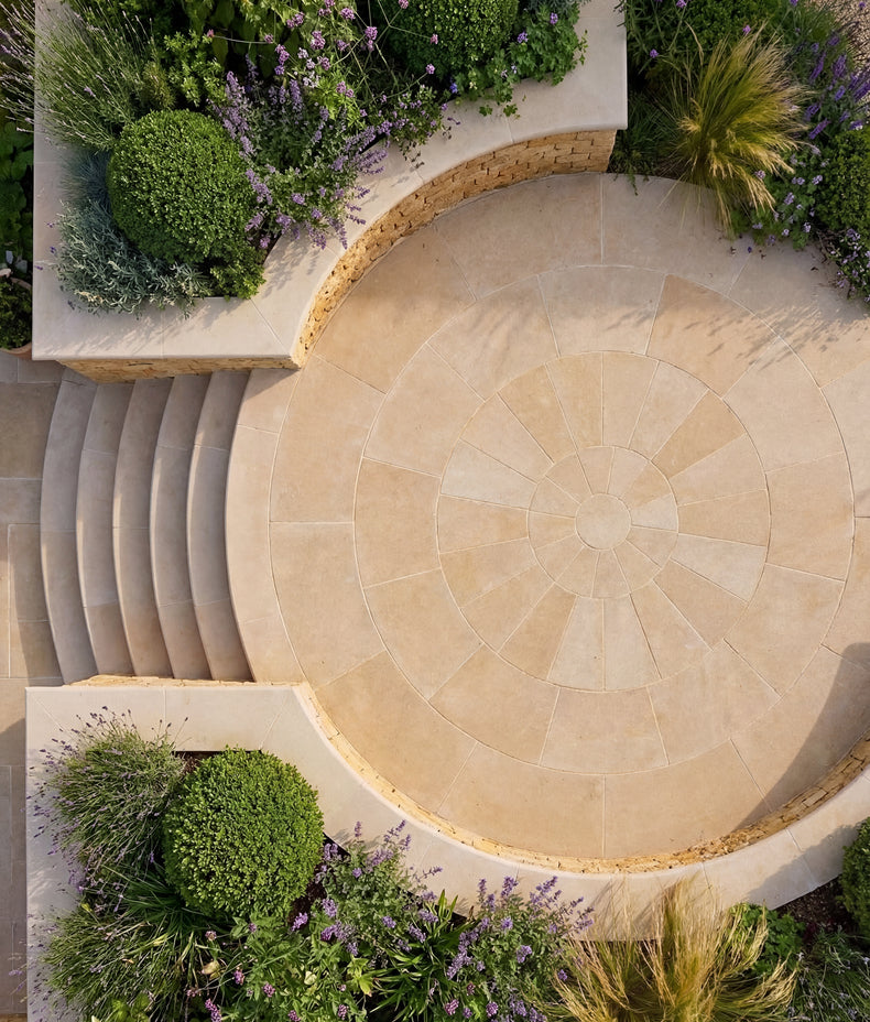 Buscot Limestone Tumbled & Etched Double Pencil Coping 40x100cm