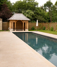 Buscot Limestone Etched Bullnose Coping 40x100cm Sample