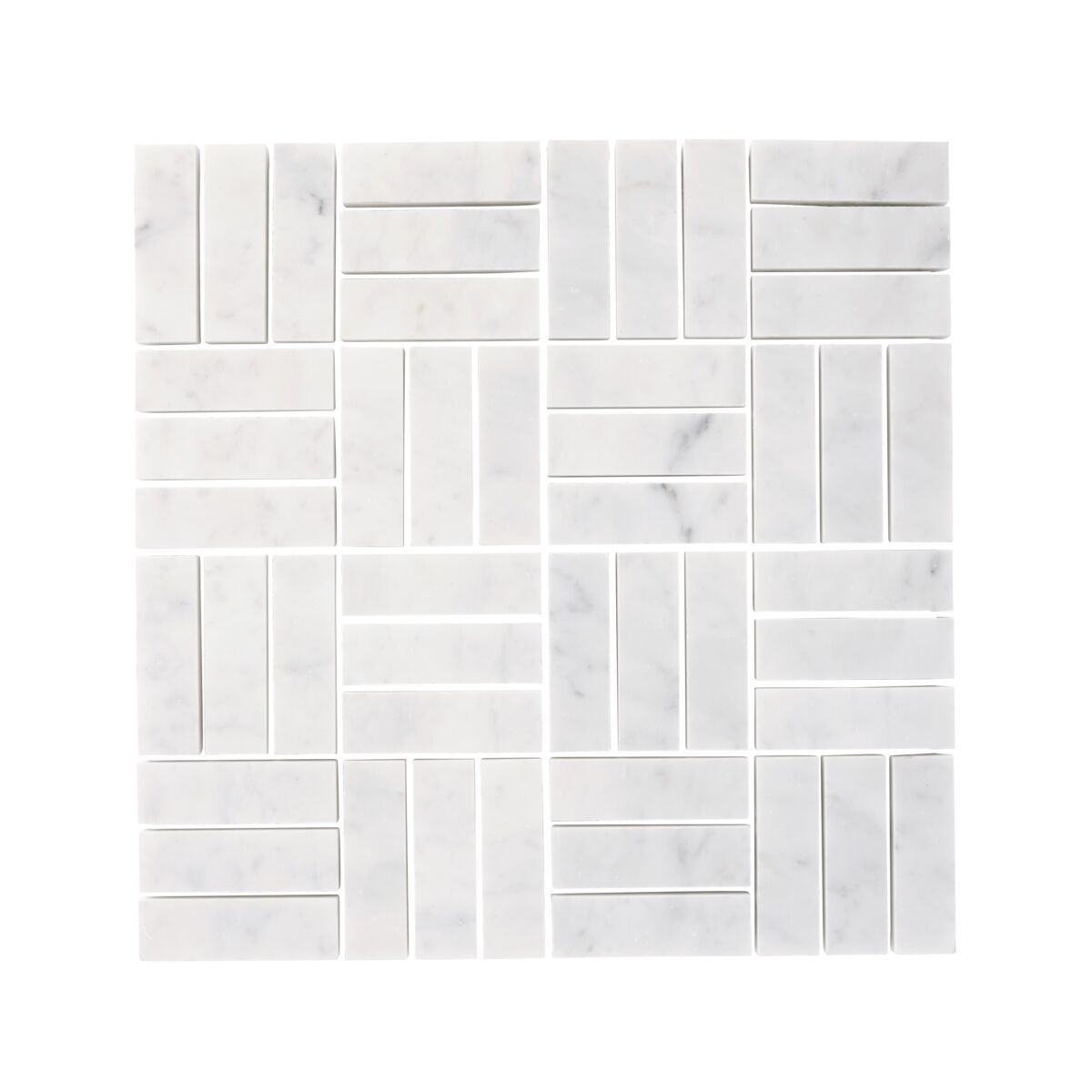 Carrara, White, Jenga Mosaic, £145.00/M2 Decorative Tiles Decorative Tiles Sale Porcelain Decorative Tiles Fired Earth