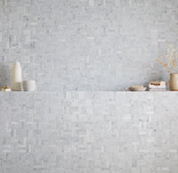 Carrara, White Stacked Mosaic, £145.00/M2 Decorative Tiles Decorative Tiles Sale Porcelain Decorative Tiles Fired Earth