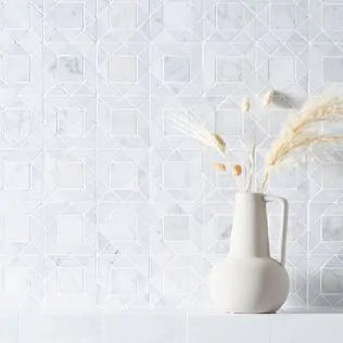 Carrara, White Jewel Mosaic, £145.00/M2 Decorative Tiles Decorative Tiles Sale Porcelain Decorative Tiles Fired Earth