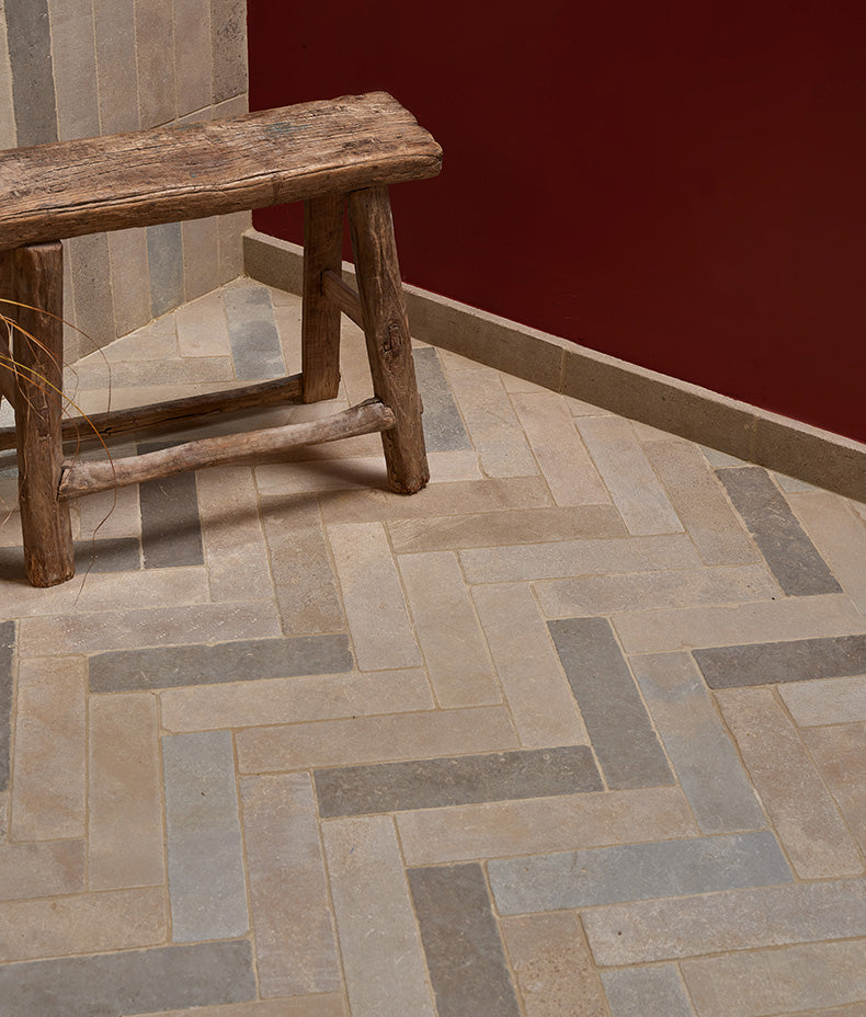 Castilan Limestone Parquet Tumbled 7.5x30cm Sample