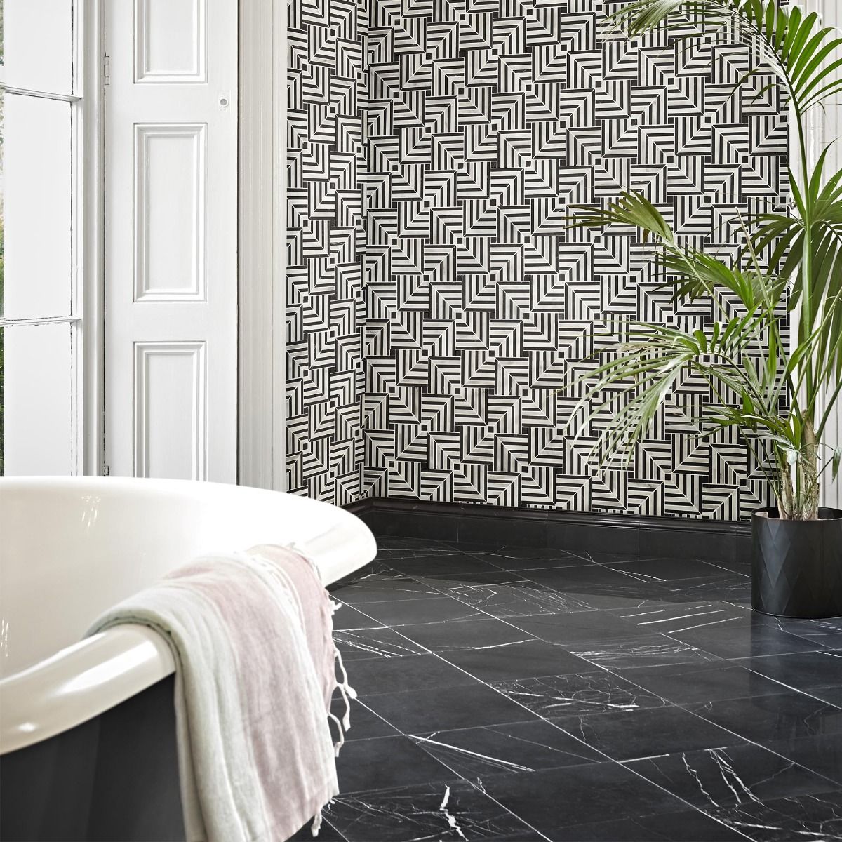 Chequers Court, Black - Honed, £144.41/M2 Decorative Tiles Sale Porcelain Decorative Tiles Fired Earth