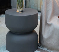 Chronos Side Table, Slate Black - Glass Fibre Reinforced Concrete