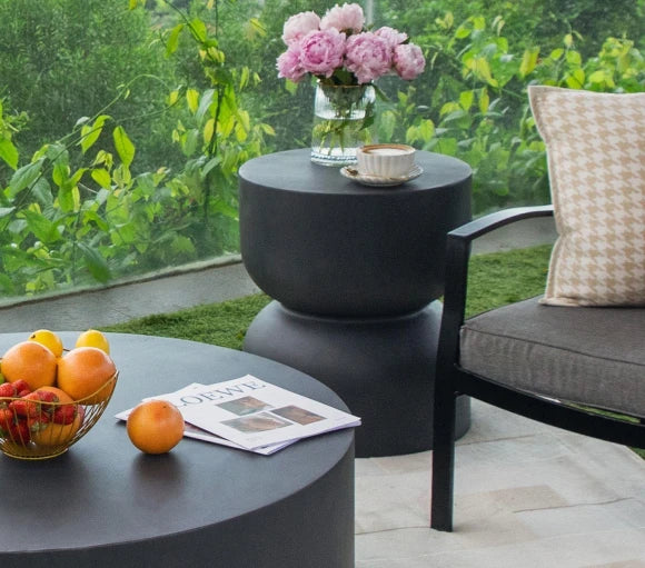 Chronos Side Table, Slate Black - Glass Fibre Reinforced Concrete