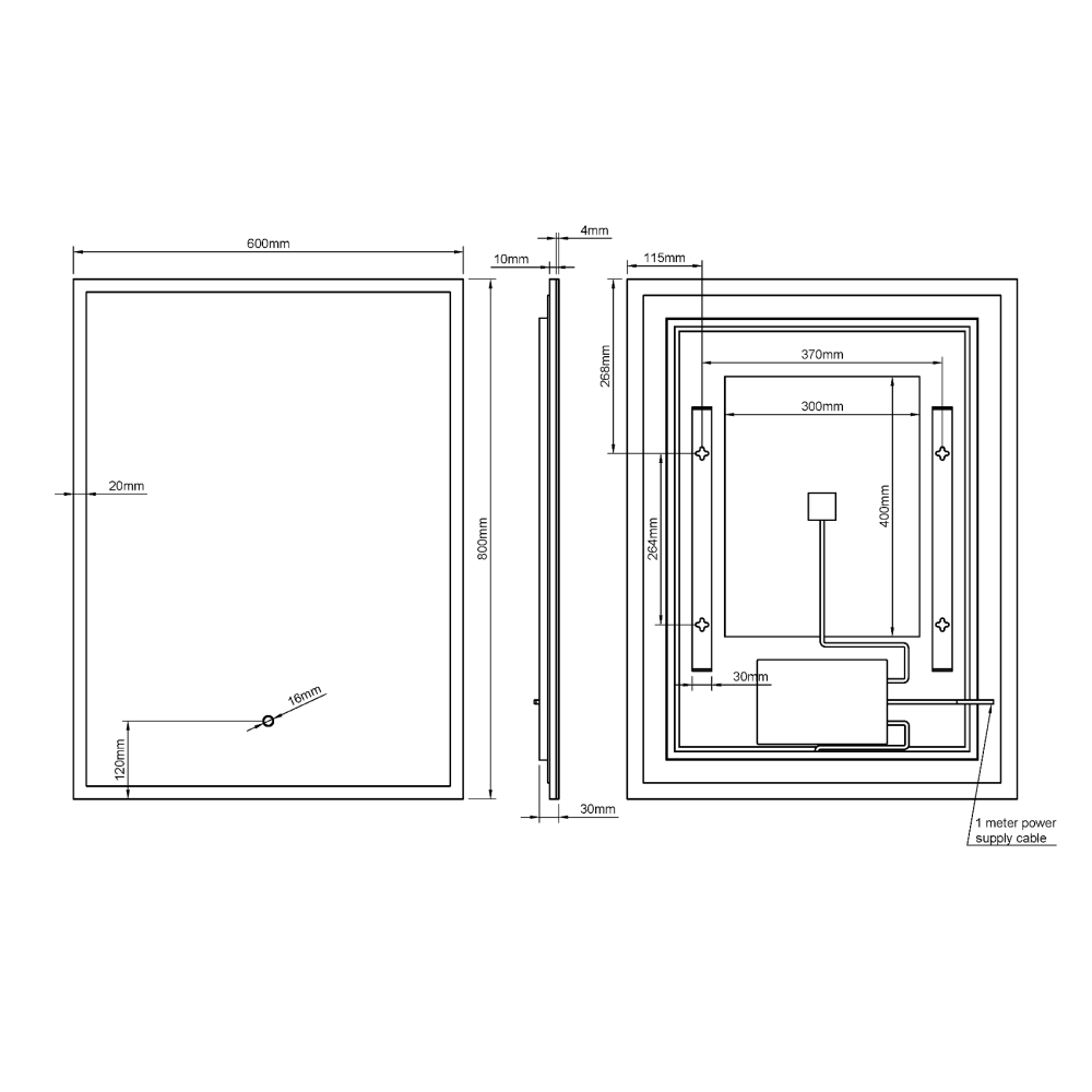 Cleo Rectangular Mirror 60x80cm