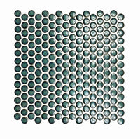 Copenhagen, Penny Round - Blue Mosaic,£122.18/M2 Green Decorative Tiles Sale Porcelain Decorative Tiles Fired Earth