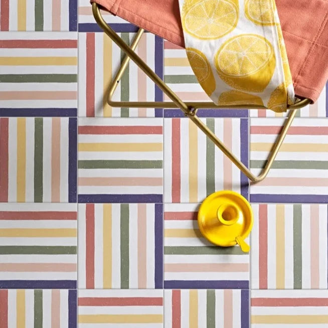 Deck Chair Porcelain Feature, Rainbow, £79.20/ M2 Decorative Tiles Multicoloured Tile Porcelain Decorative Tiles Ca Pietra