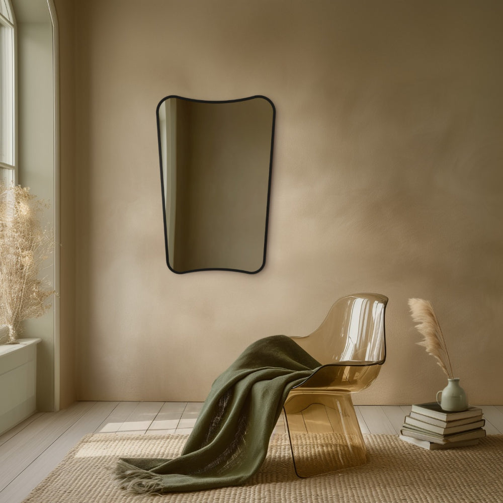 Delphine Curve Mirror 60x90cm - Black